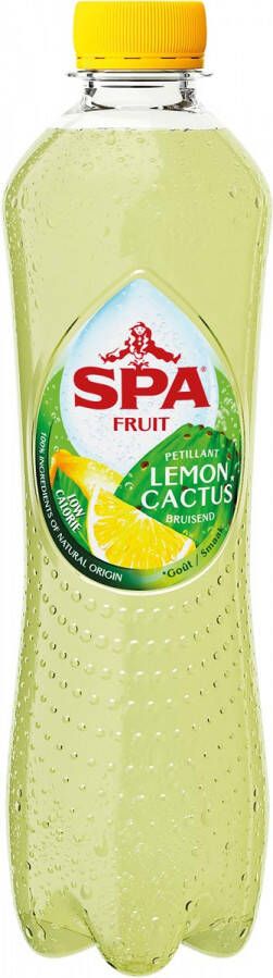 Spa Fruit Sparkling lemon-cactus fles van 40 cl pak van 24 stuks