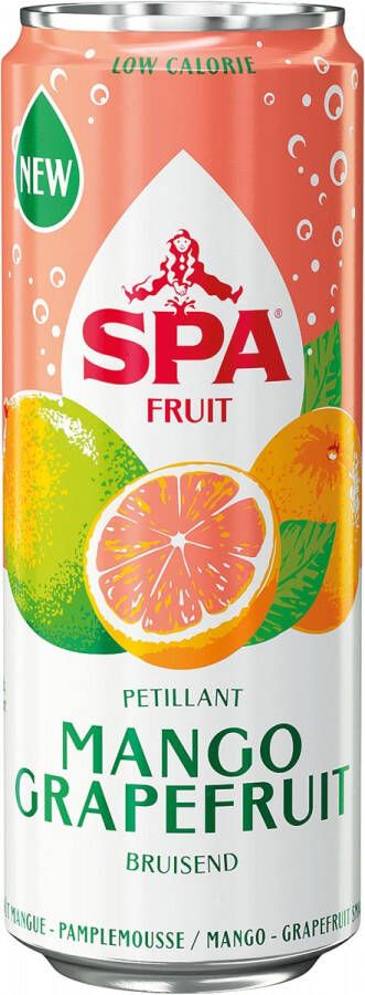 Spa Fruit Sparkling mango-grapefruit blik van 25 cl pak van 24 stuks