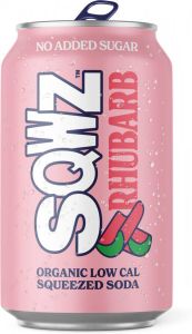 SQWZ frisdrank Rhubarb BIO blikje van 33 cl pak van 12 stuks