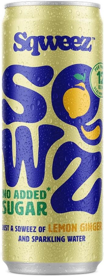 SQWZ frisdrank Lemon Ginger BIO blikje van 25 cl pak van 12 stuks