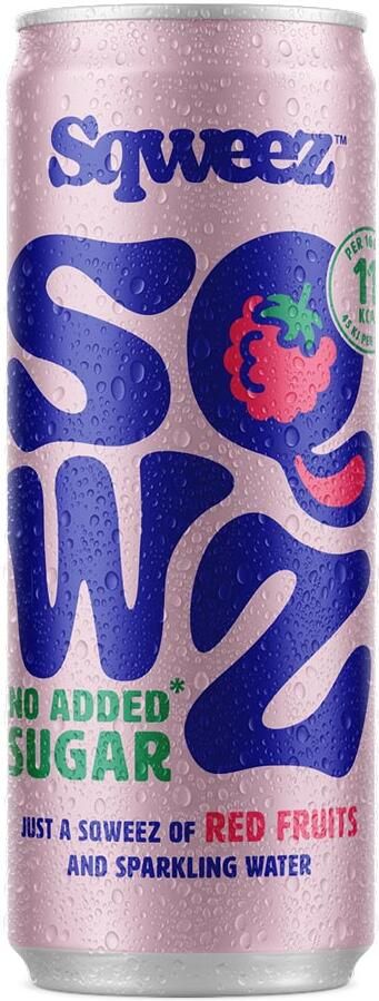 SQWZ frisdrank Red Fruits BIO blikje van 25 cl pak van 12 stuks
