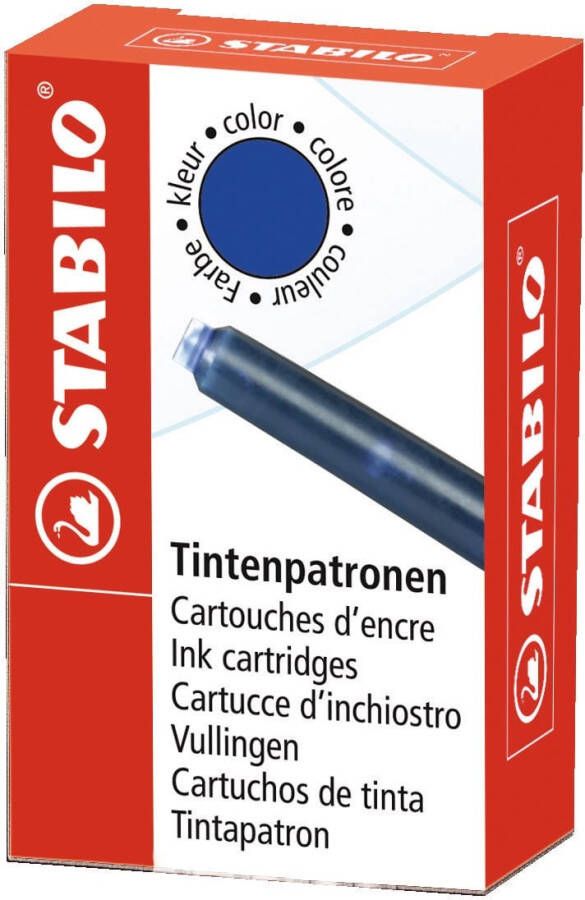 Stabilo beFab! en beCrazy! vulling voor vulpen doosje van 6 stuks blauw