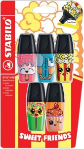 Stabilo BOSS MINI Sweet Friends markeerstift blister van 5 stuks in geassorteerde kleuren