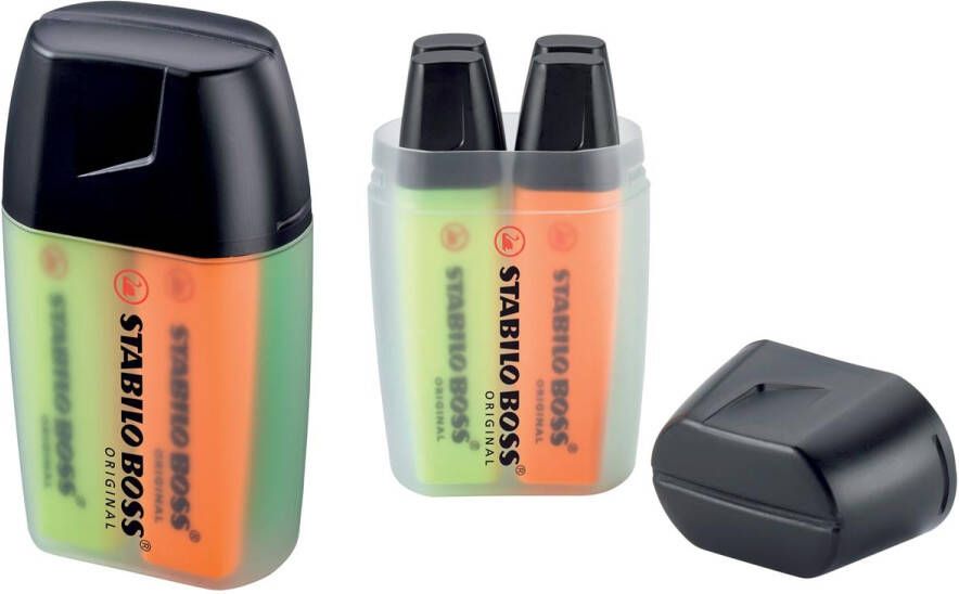 Stabilo BOSS ORIGINAL markeerstift Big Box van 4 stuks in geassorteerde kleuren