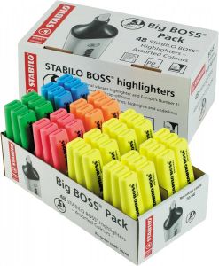 Stabilo BOSS ORIGINAL markeerstift pak van 48 stuks in geassorteerde kleuren