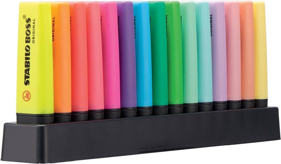 Stabilo BOSS ORIGINAL Pastel markeerstift deskset van 15 stuks in geassorteerde kleuren