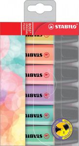 Stabilo BOSS ORIGINAL Pastel markeerstift etui van 6 stuks in geassorteerde kleuren