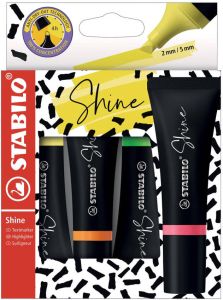 Stabilo Boss Shine markeerstift etui met 4 stuks in geassorteerde kleuren