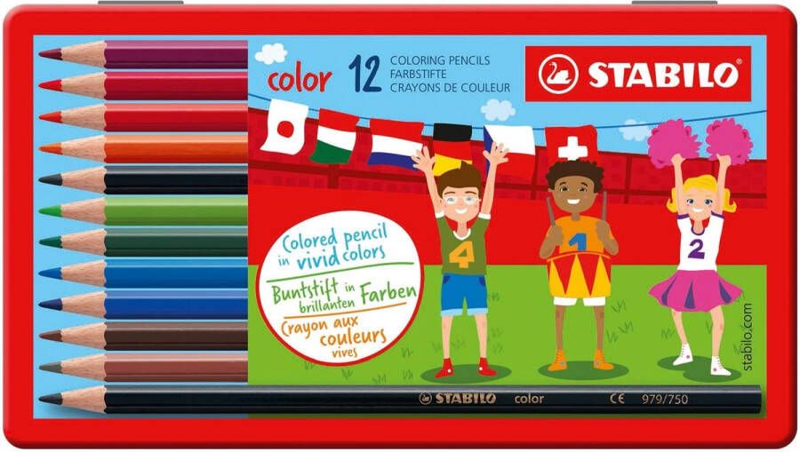 Stabilo Color kleurpotlood metalen doos van 12 stuks