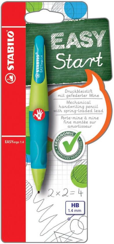 Stabilo EASYergo vulpotlood 1 4 mm voor rechtshandigen blister van 1 stuk groen en marine