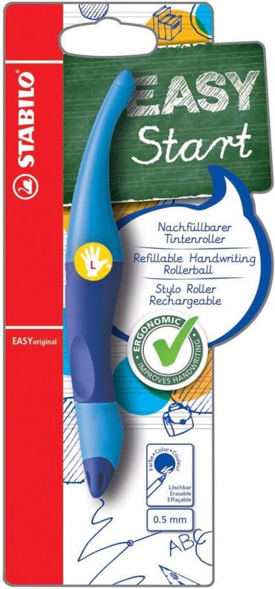 Stabilo Rollerpen Easyoriginal linkshandig licht donkerblauw blisterà 1 stuk