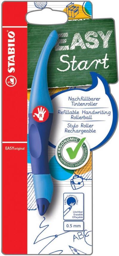 Stabilo Rollerpen Easyoriginal rechtshandig licht donkerblauw blisterà 1 stuk