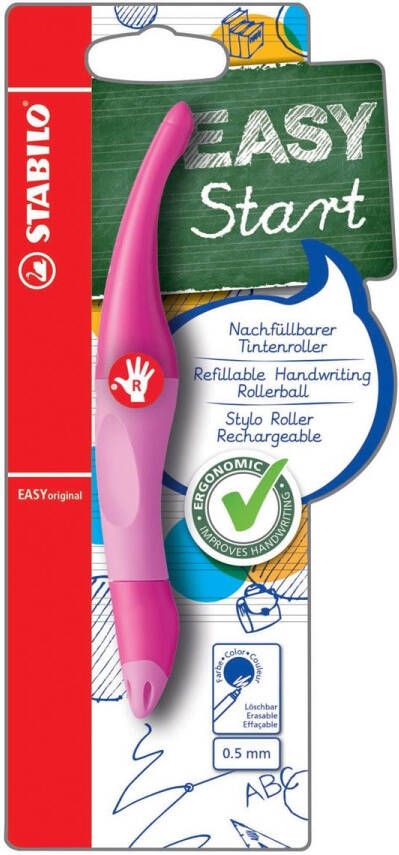 Stabilo Rollerpen Easyoriginal rechtshandig roze lichtroze blisterà 1 stuk