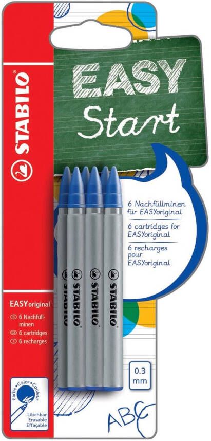 Stabilo EASYoriginal rollervulling fijn 0 3 mm doosje van 6 stuks blauw