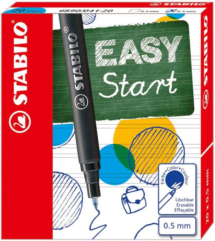 Stabilo EASYoriginal rollervulling medium 0 5mm doos van 20 stuks blauw