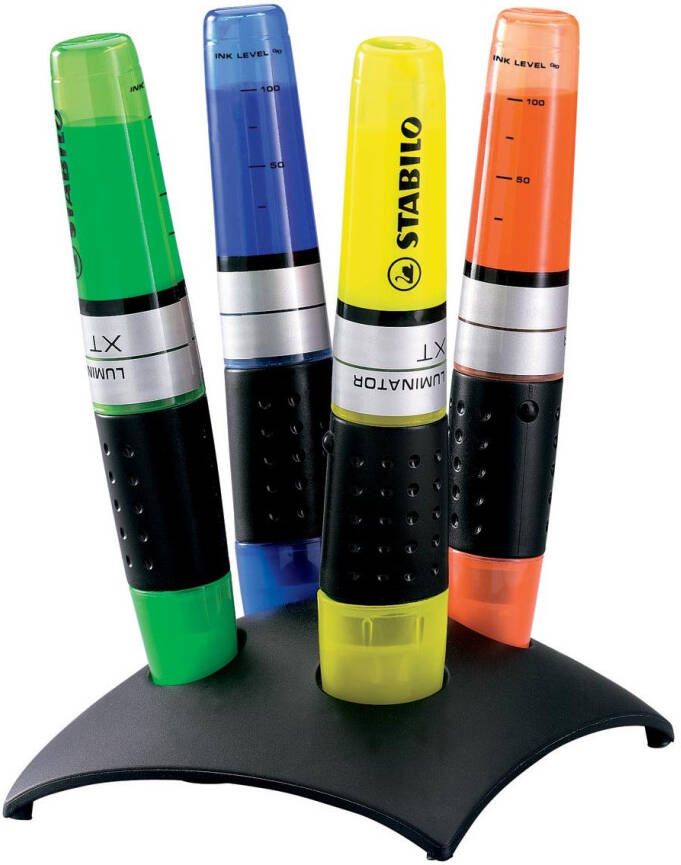 Stabilo LUMINATOR markeerstift deskset van 4 stuks in geassorteerde kleuren