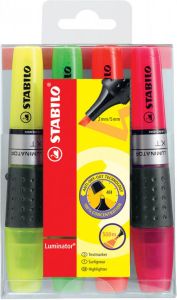 Stabilo LUMINATOR markeerstift etui van 4 stuks in geassorteerde kleuren