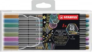 Stabilo Viltstift Pen 6808 8 11 metallic etui Ã  8 kleuren
