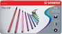 Stabilo Pen 68 viltstift metalen doos van 10 stiften in geassorteerde kleuren - Thumbnail 1