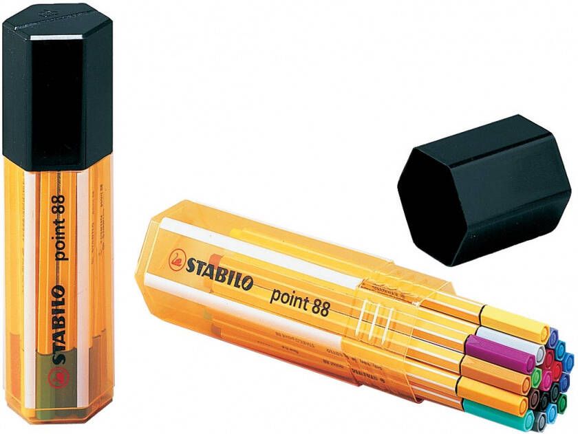 Stabilo point 88 fineliner Big Point box 20 stuks in geassorteerde kleuren