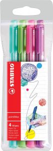 Stabilo pointMax schrijfstift 0 8 mm etui van 4 stuks in geassorteerd fun kleuren
