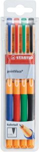 Stabilo pointVisco roller 0 5 mm etui van 4 stuks in geassorteerde kleuren