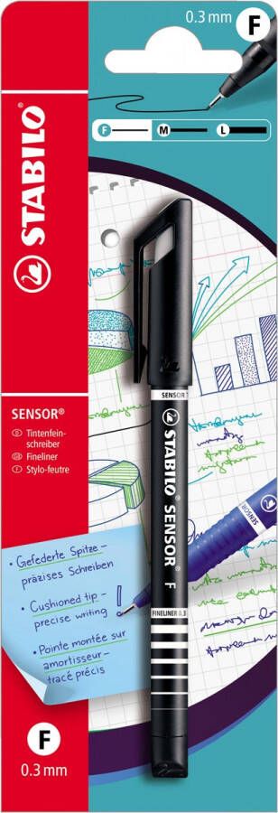 Stabilo Fineliner Sensor 10198 fijn zwart blister Ã  1 stuk