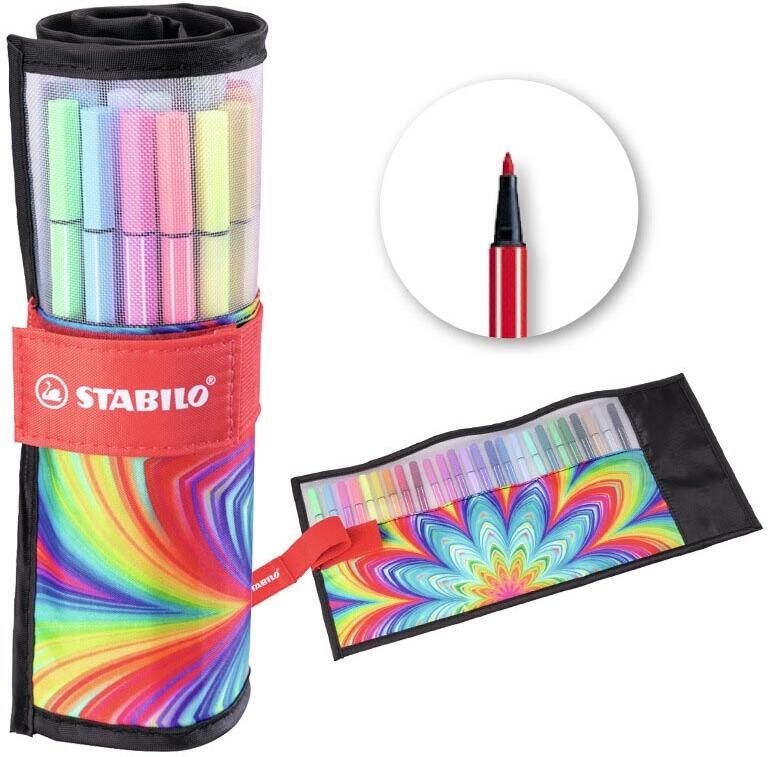 Stabilo Viltstift Pen 68 25 Arty roletui medium assorti set à 25 stuks