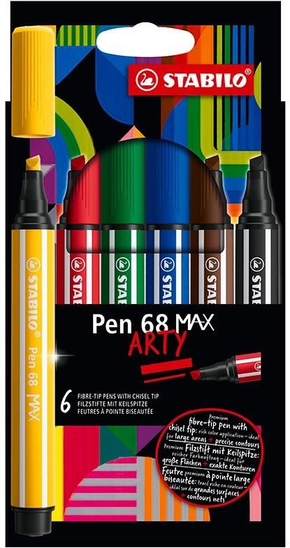 Stabilo Pen 68 viltstift MAX ARTY etui van 6 stuks assorti
