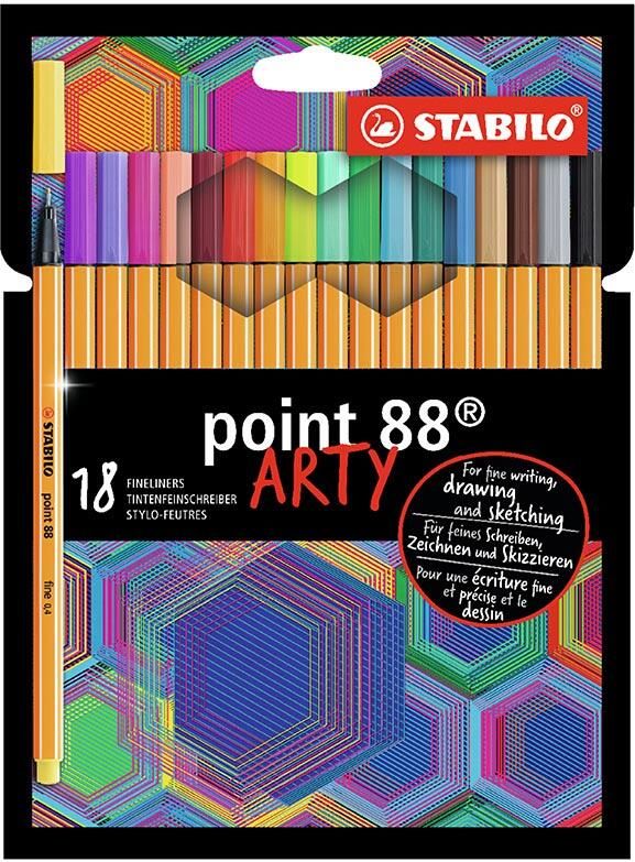 Stabilo Point 88 fineliner ARTY etui van 18 stuks assorti