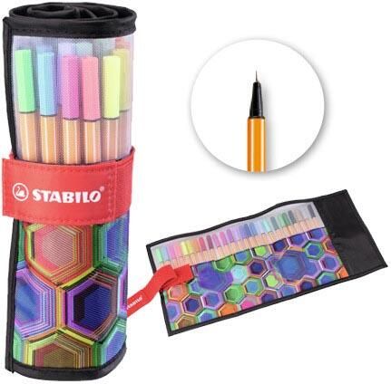 Stabilo Fineliner point 88 25 Arty rollerset zwart fijn assorti etui à 25 stuks - Foto 2