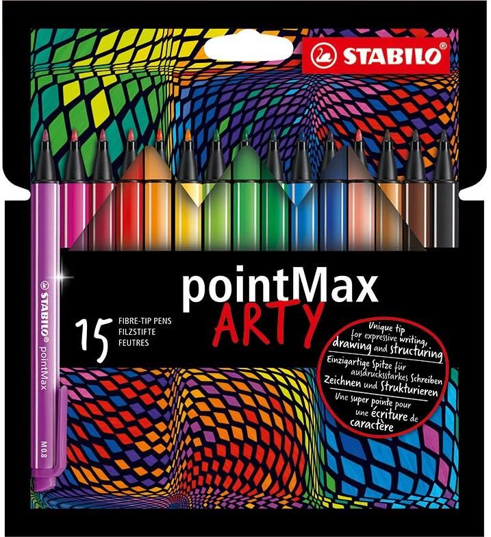 Stabilo Viltstift pointMax 488 15 Arty medium assorti etui 15 stuks