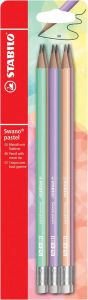Stabilo Swano pastel potlood HB met gom blister van 6 stuks in geassorteerde kleuren