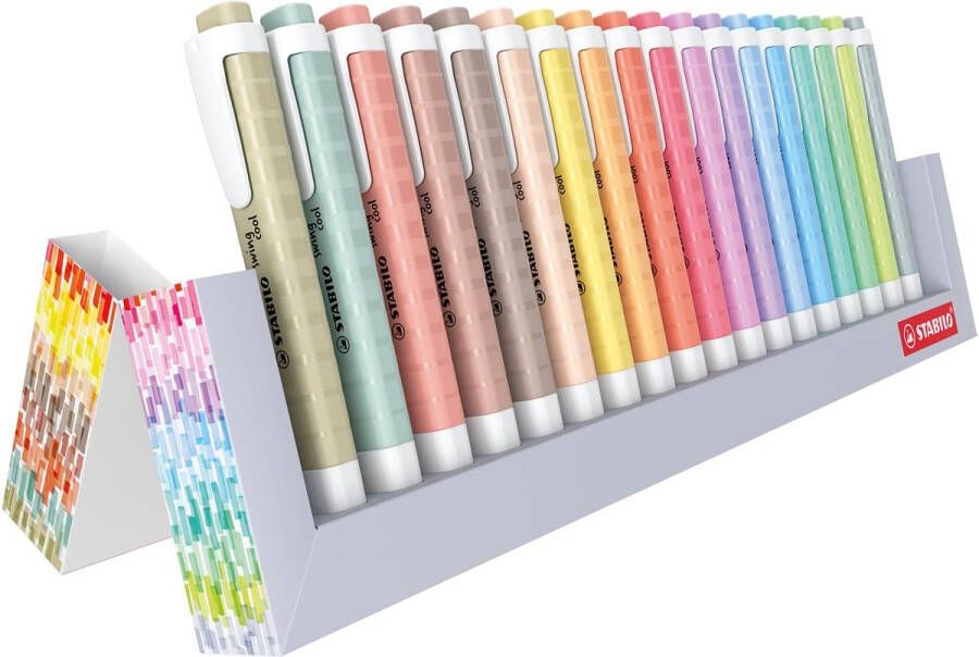 Stabilo SWING COOL naturecolor markeerstift geassorteerde kleuren deskset van 18 stuks
