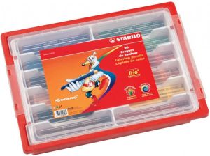 Stabilo Trio kleurpotlood plastic doos van 96 stuks in geassorteerde kleuren