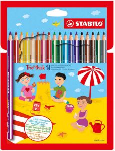 Stabilo Trio thick kleurpotlood etui van 18 stuks in geassorteerde kleuren