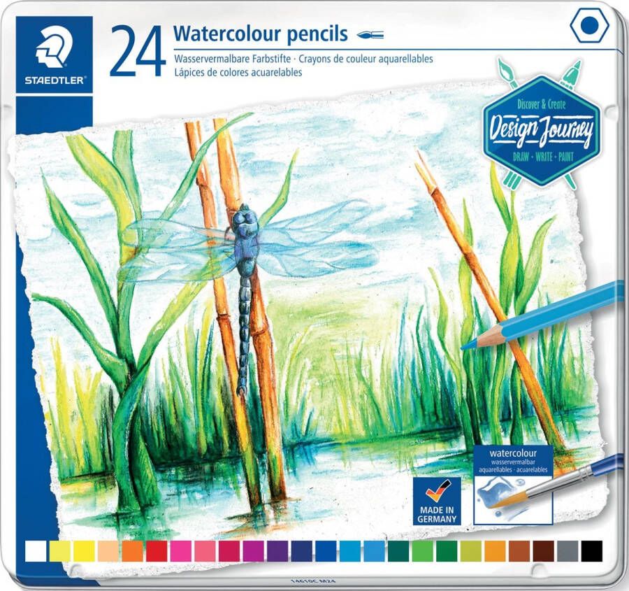 Staedtler aquarel potlood metalen doos met 24 kleuren