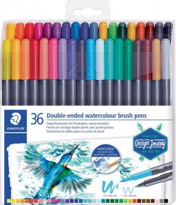 Staedtler brushpen Aquarel duo doos van 36 stuks in geassorteerde kleuren