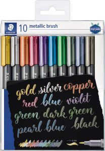 Staedtler brushpen Metallic 8321 etui van 10 geassorteerde kleuren