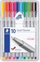 Staedtler fineliner Triplus geassorteerde kleuren opstelbare box met 10 stuks - Thumbnail 1