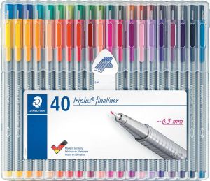 Staedtler fineliner Triplus opstelbare box met 40 kleuren