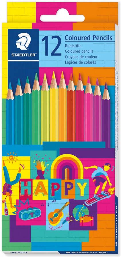 Staedtler kleurpotlood Happy 12 potloden in een kartonnen ophangetui