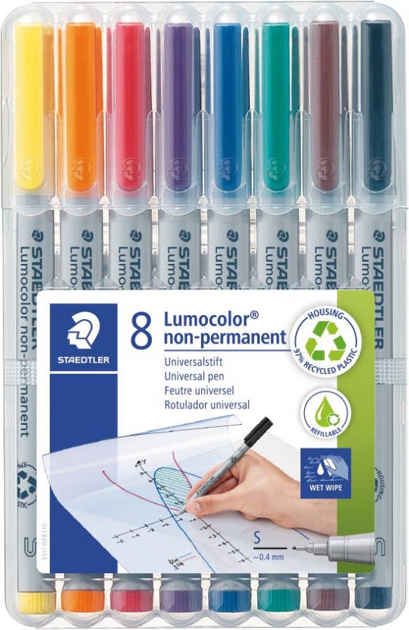 Staedtler Lumocolor 311 OHP-marker non permanent 0 8 mm box van 8 stuks in geassorteerde kleuren