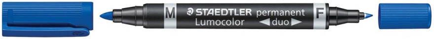 Staedtler Lumocolor Duo 348 permanent marker blauw