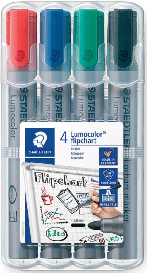 Staedtler Viltstift 356 voor flipover rond 2mm 4 stuks assor