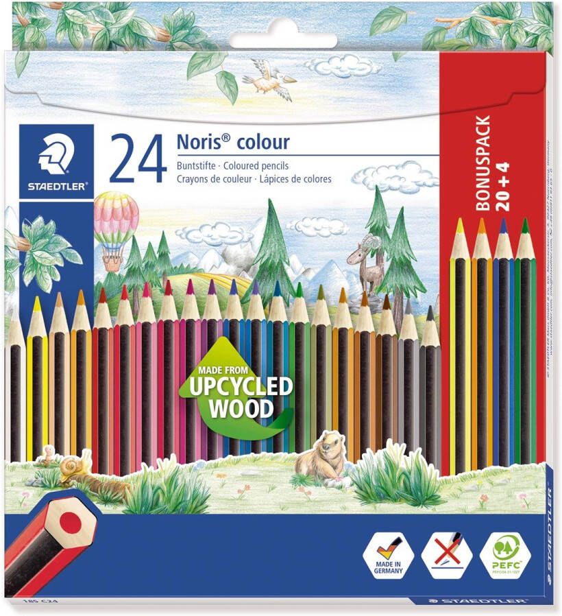 Staedtler Noris colour kleurpotloden blister van 20 + 4 gratis