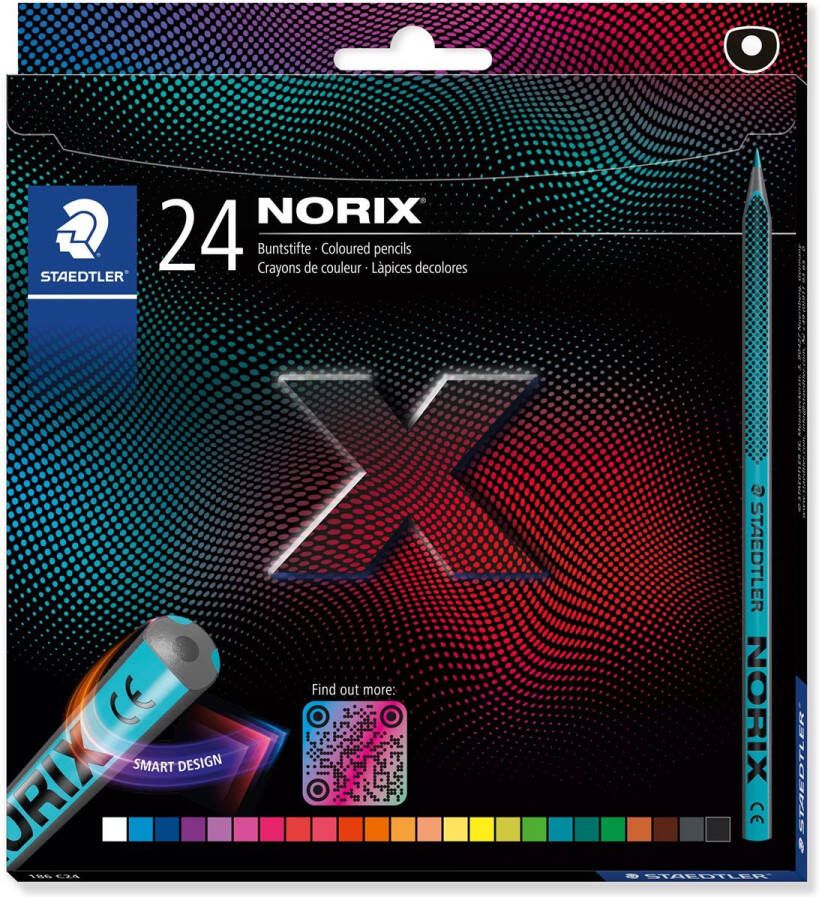 Staedtler Norix kleurpotlood etui van 24 stuks in geassorteerde kleuren