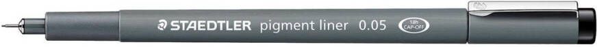 Staedtler pigment liner fineliner ronde punt schrijfbreedte 0 05 mm zwart