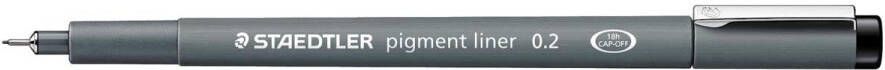 Staedtler pigment liner fineliner ronde punt schrijfbreedte 0 2 mm zwart