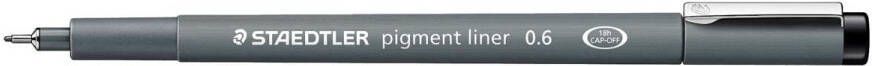 Staedtler pigment liner fineliner ronde punt schrijfbreedte 0 6 mm zwart
